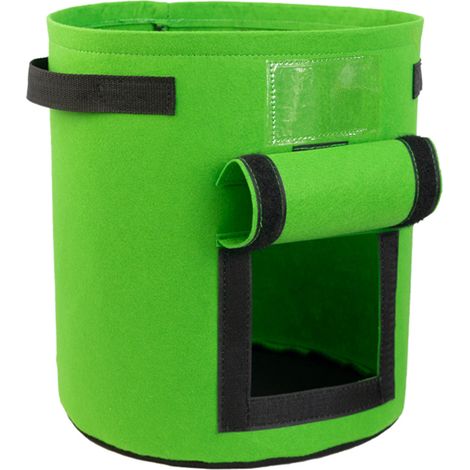 (Grand modèle Φ3540cm 【10 gallons】Vert gazon) 1 paquet de sacs de culture en tissu non tissé pour pommes de terre, carottes, fraises, tomates et fle