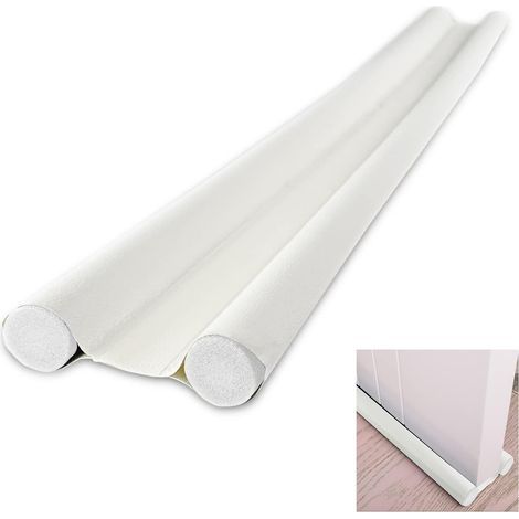 1 pièce Boudin de Porte Double Isolant 93 cm, Bas de Porte Asolation Anti Froid Lavable et Durable Anti Bruit Insect, Boudin Porte Blanc Bâton en Mousse Inséré Découpable Blanc (1/5)