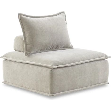 Chauffeuse tissu microfibre taupe avec dossier amovible – LYS (1/5)