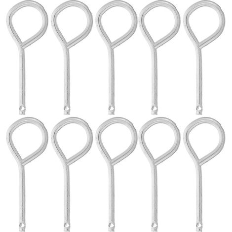 Lot de 10 goupilles de sécurité de rechange pour extincteur, en fer.-5.30X2.00X0.30CM-Silver