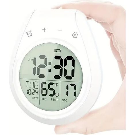 Horloge - Minuterie de cuisine - Horloges - Horloge de salle de bain - Réveil de douche - Horloge de salle de bain numérique - Avec (1/5)