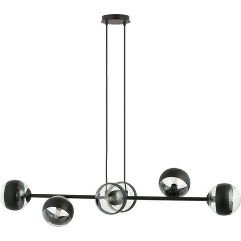 Lampadario sospeso Emibig Rossi Stripe nero vetro 6xE14 (1/2)