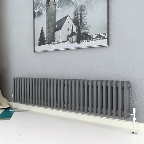 Biubiubath Traditional Cast Iron Radiator 300x1460mm 3 Column Anthracite (1/5)