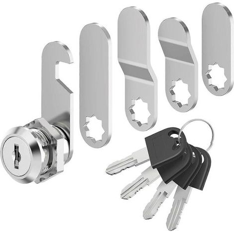 Serrure pour boîte aux lettres à 4 clés - avec 5 plaques de verrouillage différentes pour boîtes aux lettres et plus encore (1/5)