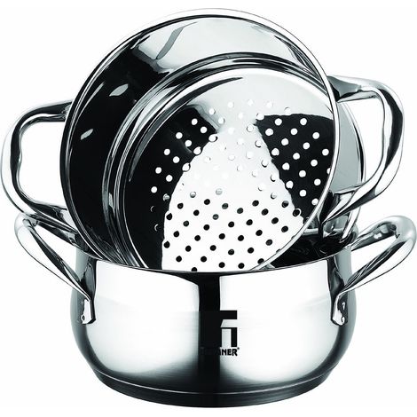 Olla vaporera Bergner 2,2 litros acero inoxidable plateado