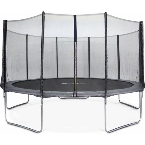15ft trampoline with safety net Grey 455x455x90 cm - Neptune