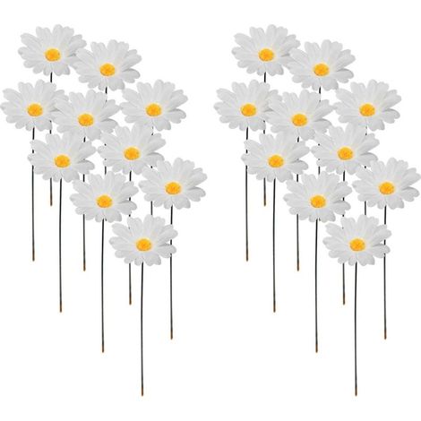Lot de 20 piquets de jardin en forme de marguerite Décoration 3D pour plantes et pelouses (1/5)