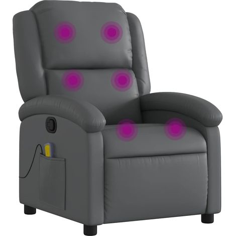 Maison Exclusive - Massagesessel Relaxsessel Grau Kunstleder (1/5)