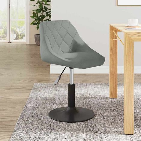 Chaise pivotante salle à manger velours gris clair, réglable, 360°, 46 x 44 x 62,5-77,5 cm - PANGIVO (1/5)
