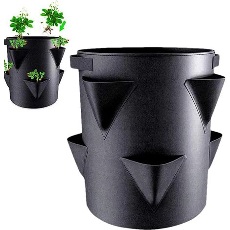 Plantateurs de fraises Pots de plantation de jardin en plein air avec 6 poches de croissance latérale