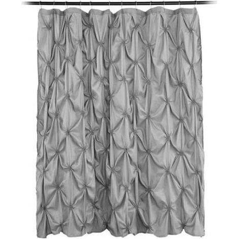 Rideau de douche à volants, rideau de salle de bain pour salle de bain (gris) 180180cm