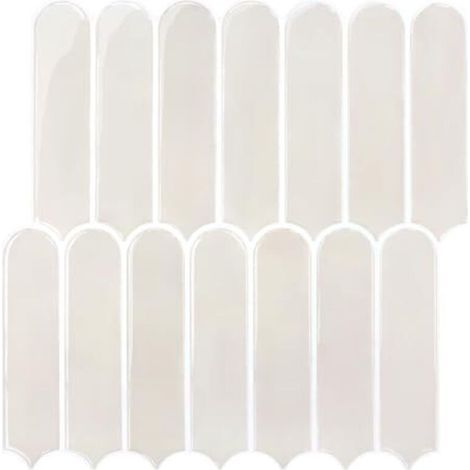 Thicker adhesive tiles for kitchen and bathroom, cream color, subway style, wall sticker (10 pieces, 30.5 x 30.5 cm) (1/4)