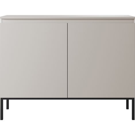 Selsey Bemmi - Sideboard Kommode 2-türig, Beige mit schwarzen Beinen, 100 cm (1/5)