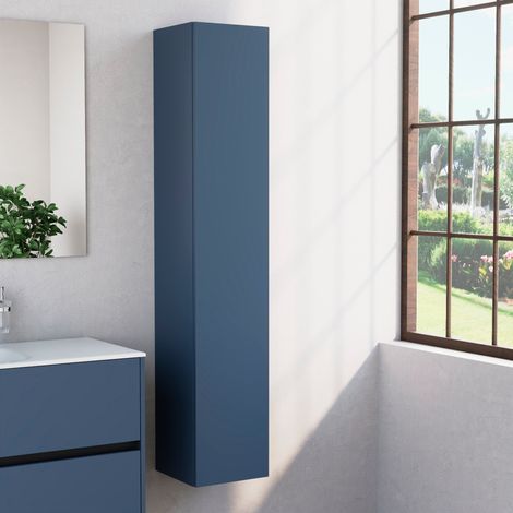 Inda - Colonna bagno con anta SX e 4 ripiani 30x160 cm - Blu (1/4)
