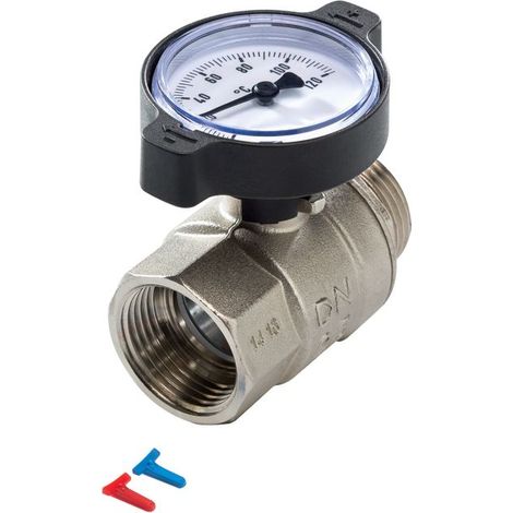 TECEfloor Kugelhahn, mit Thermometer, RP1"xR1", 77381008