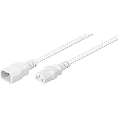 Microconnect PE040630W - Kabel (3 m, Buchse / Buchse, C14-Kupplung, C13-Kupplung, 250 V, Weiß)