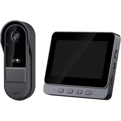 Interphone Sonnette Vision Nocturne HD Écran IPS 4,3 Pouces Sonnette Étanche Caméra Sécurité Maison Intelligente Vidéo par Bell (1/5)