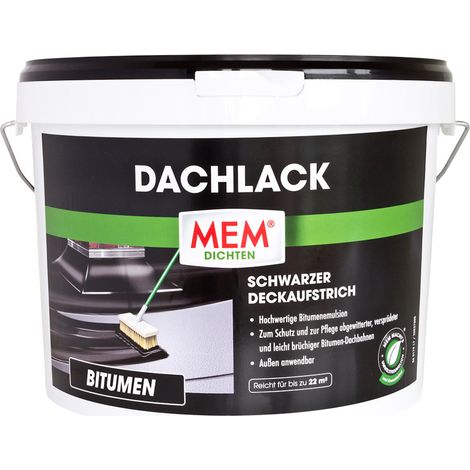 MEM Bitumen Dachlack 10 l Deckaufstrich Isolieranstrich Abdichtung Bitumenanstrich