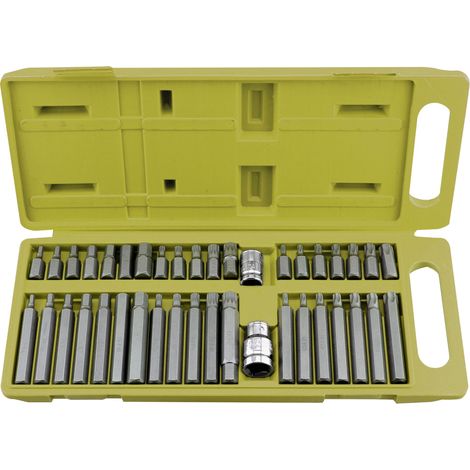 Juego de 40 puntas EXTOL CRAFT llave hexagonal-TORX-XZN para llaves de carraca de 3/8" y 1/2".