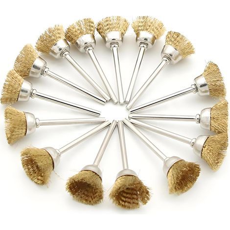 Lot de 15 brosses métalliques avec revêtement en laiton et acier inoxydable pour nettoyer la rouille (1/5)