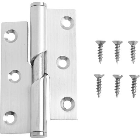 (7,6 cm à droite) 1 jeu de charnières relevables en acier inoxydable pour porte, charnière détachable gauche/droite pour salle de bain, toilettes et quincaillerie pour armoires de cuisine (1/5)