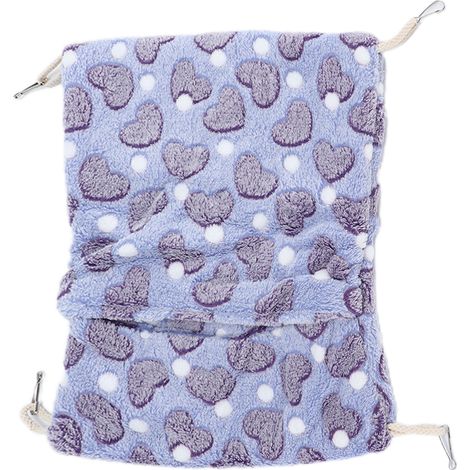 Hamac suspendu chaud style enveloppe pour petits animaux (hamsters, lapins), avec crochets, 20 x 22 cm, violet (1/5)