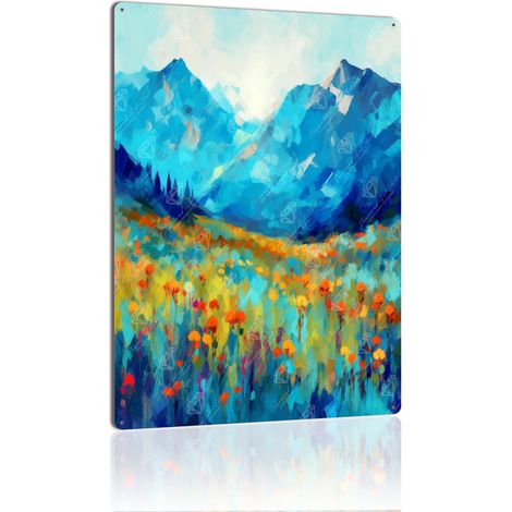 Plaque Métallique Décorative Vintage pour Jardin de Fleurs Sauvages, Une Touche de Nature Sauvage et de Style Rétro 30x20 cm. (1/5)
