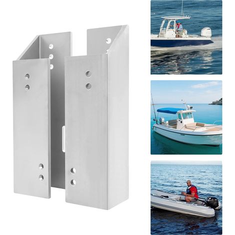 Plaque Jack, Alliage d'aluminium, 10 x 10 x 38,5 cm, Épaisseur 10 mm, Diamètre du trou 12,6 mm, Support de moteur hors-bord (1/5)