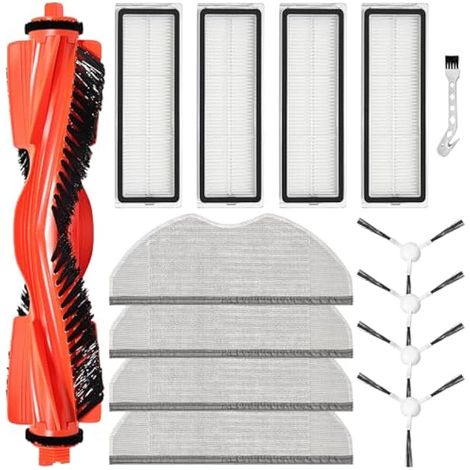Ricambi compatibili con gli accessori per l'aspirapolvere Xiaomi S40C E101: 1 spazzola principale, 4 panni per la pulizia, 4 filtri di ricambio, 4 spazzole laterali, 1 spazzola per la pulizia