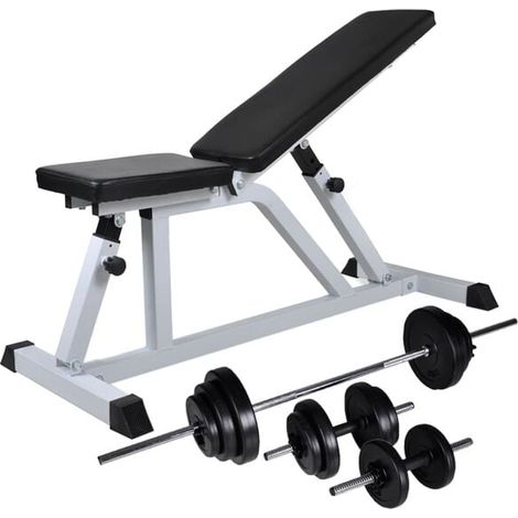 Banc d'entraînement avec haltères de 30,5 kg (1/5)