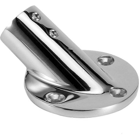 Embase tubulaire ronde à 30° pour main courante, raccord de fixation en acier inoxydable 316, pièces navales pour bateaux, 22 mm / 0,9 pouce (1/4)