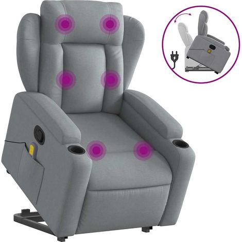 Maison Exclusive - Sillón de masaje reclinable de pie de tela gri