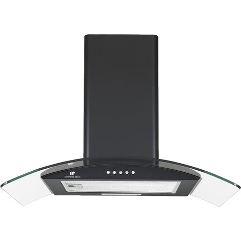 Cappa decorativa - CONTINENTAL EDISON - CEH60GB2 - Classe A - 60 x 47 x 50,84 cm - Nero / Vetro (1/3)