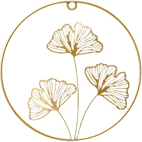 Décor mural mural métallique Décor mural en fer forgé doré - Multi feuilles (Ginkgo, Érable, Bambou) - Facile à installer avec accessoires inclus - Idéal pour toutes pièces - Cadeau parfait (1/5)