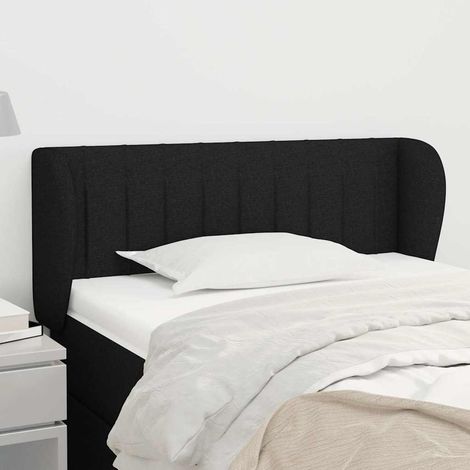 vidaXL Tête de lit avec oreilles Noir 93x23x78/88 cm Tissu (1/5)
