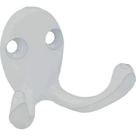 tecuro Handtuchhaken 2-fach, Messing weiß (RAL 9010) (1/2)
