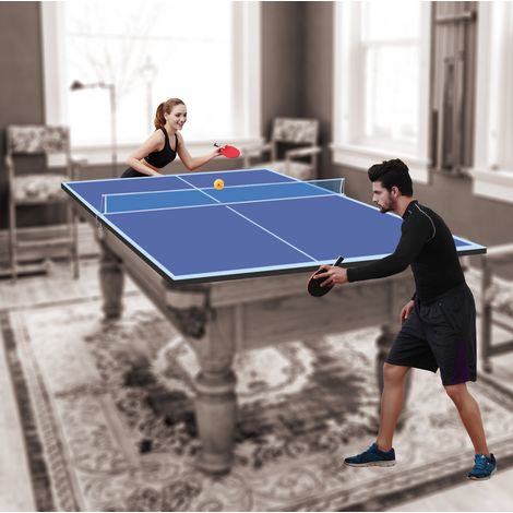 Klappbare Tischtennisplatte 243,84 x 121,92 cm aus MDF, blau OKMYHOME (1/5)