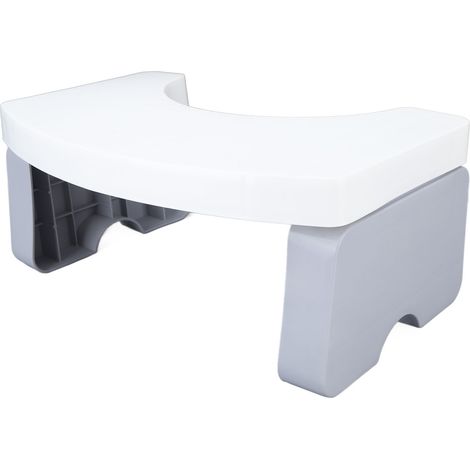 Tabouret de toilette pliable en PP, tabouret de toilette portable pour les voyages, idéal pour les cadeaux sains et les voyages (blanc). (1/5)