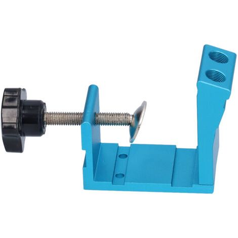 Jig pour Trous de Poche en Alliage d’Aluminium, Positionneur Réglable à 15° pour Assemblage Bois, Kit Complet Bleu (1/4)