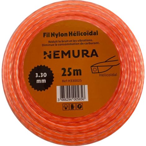 Fil Débroussailleuse Hélicoïdal Silencieux L: 25m, Ø: 3,30mm