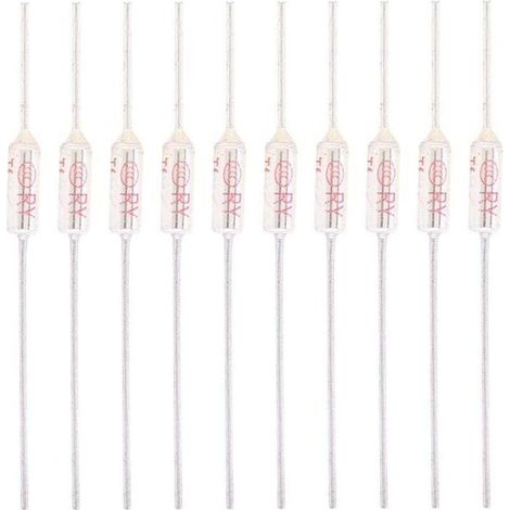 10 Pièces de Fusibles Thermiques 10A 250V, Coque Métallique, Déclenchement à 192°C (1/4)