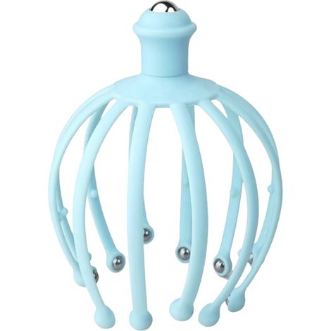 Massaggiatore per la testa a forma di ragno - Massaggiatore di lusso per la testa con 12 dita massaggianti - Antistress e rilassamento profondo - Blu (1/5)