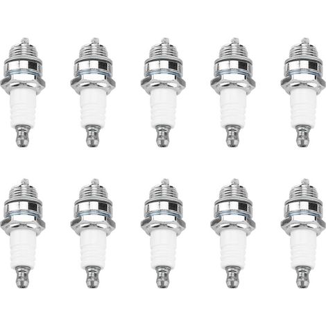 Candele per motoseghe, accessori per decespugliatori, candele per tagliabordi, confezione da 10 candele in ABS, compatibili con molti tipi di tagliabordi. -Crezuo