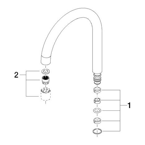 Dornbracht 90282223700-00 Bec de robinet Pièce de rechange