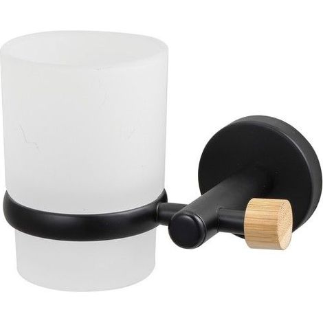 Vaso fijo Acero y Bambú IANA Negro mate MSV