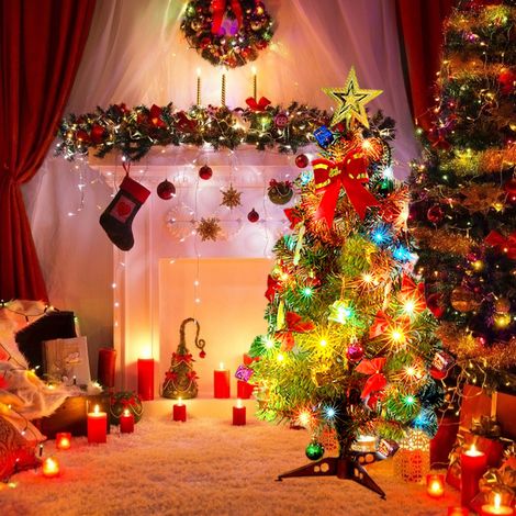 Mini sapin de Noël artificiel de table avec guirlande lumineuse LED de 45 cm (1/5)