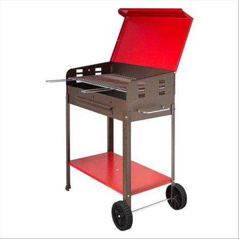 Holzkohlegrill "Vanessa" mit Deckel und Rädern, verstellbarer Grillrost Made in Italy -50 cm (1/3)