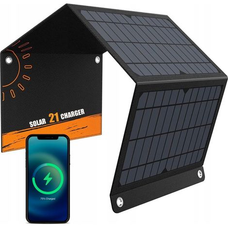 Pannello solare 21W 3.5A Tappetino da viaggio pieghevole Caricabatterie solare 2x USB (1/5)