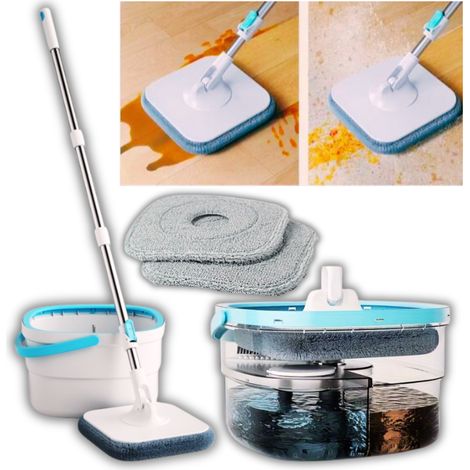 Fregona rotativa con cubo, escurridor rotativo plano para agua sucia, recambios (1/5)