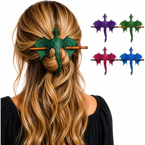 Épingle à cheveux médiévale en forme de dragon pour femme - Accessoire de cheveux médiéval pour cheveux longs, pince à cheveux de dragon, accessoires de cheveux de la Renaissance - Cadeau pour les (1/5)